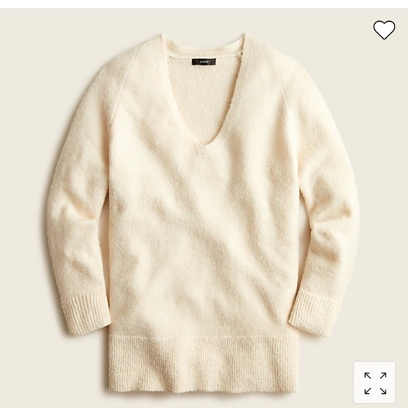 J.Crew V-neck wool blend long line tunic style oversized sweater size XS - Picture 11 of 12